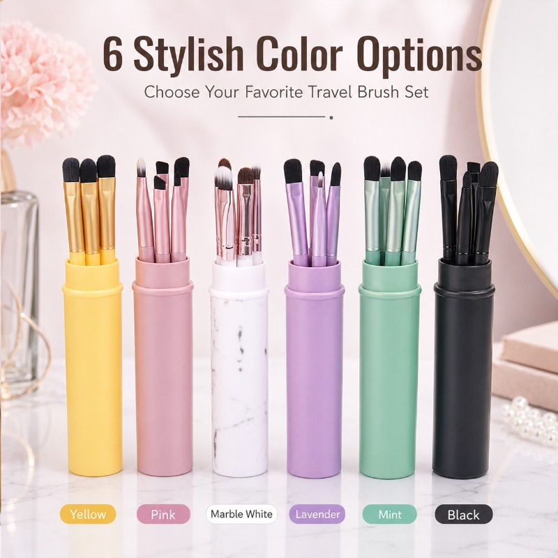 5個入り携帯用アイメイクブラシセット、収納チューブ付き、ソフ - Beauty Makeup Youtube のレビューと価格