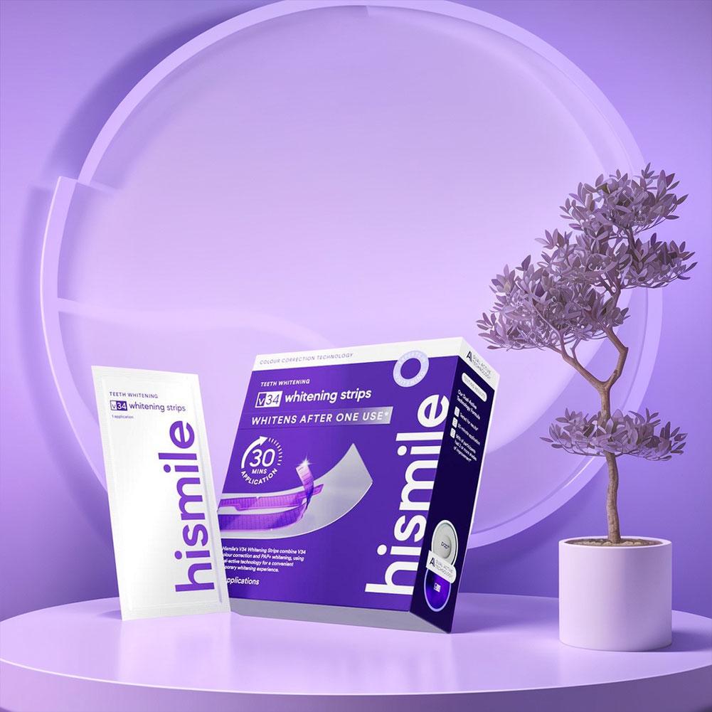 パープル歯のホワイトニングストリップ 歯の汚れ治療 歯のホワ - Teeth Whitening Strips のレビューと価格
