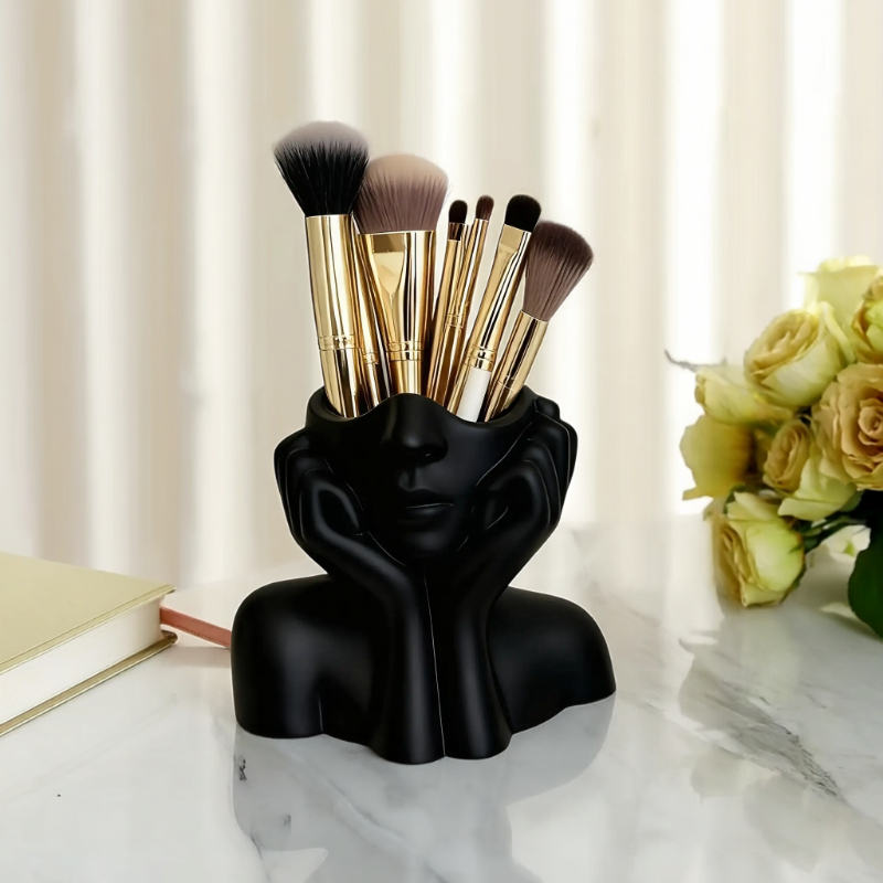 顔の形のメイクブラシホルダー - ポータブル収納ボックス 美 - Beauty Queen Makeup のレビューと価格