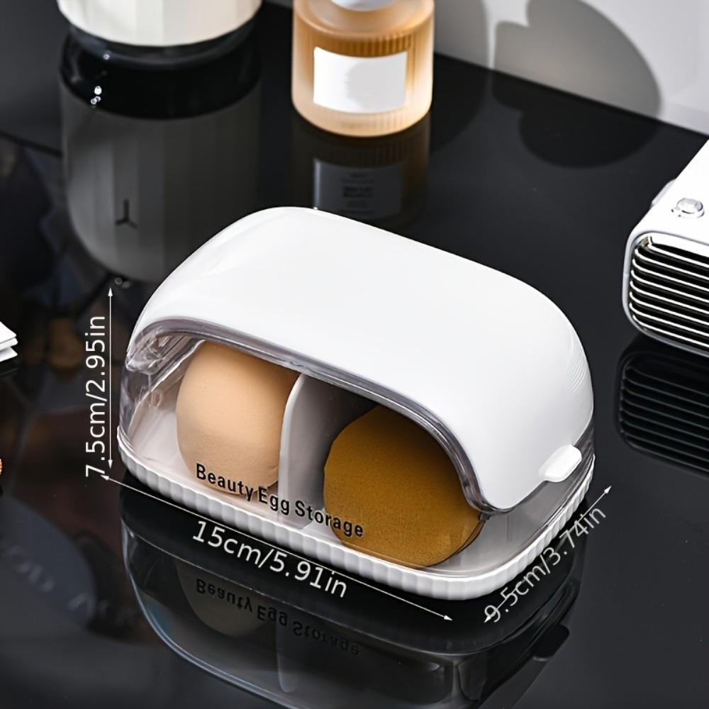 デュアルコンパートメント美容スポンジ収納ボックス透明蓋メイク - Beauty Blender In Makeup のレビューと価格
